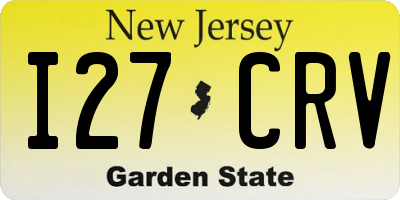 NJ license plate I27CRV