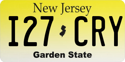 NJ license plate I27CRY