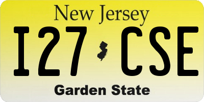 NJ license plate I27CSE