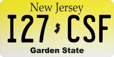 NJ license plate I27CSF