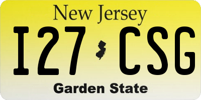 NJ license plate I27CSG