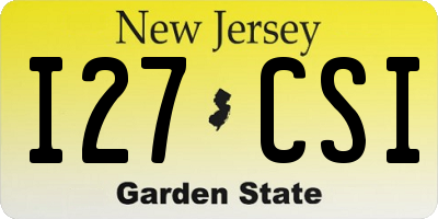 NJ license plate I27CSI