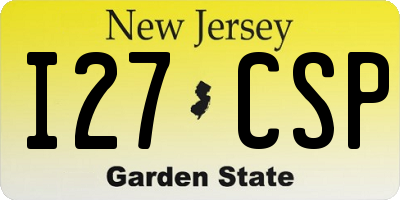 NJ license plate I27CSP