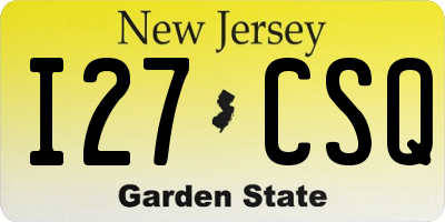 NJ license plate I27CSQ
