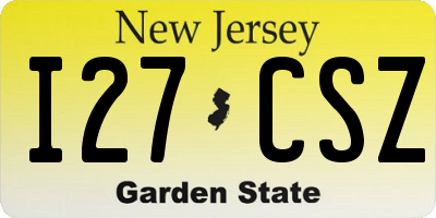 NJ license plate I27CSZ