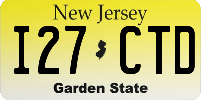 NJ license plate I27CTD