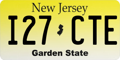 NJ license plate I27CTE