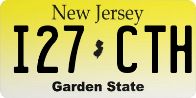 NJ license plate I27CTH