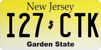 NJ license plate I27CTK