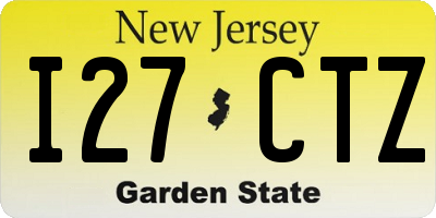 NJ license plate I27CTZ