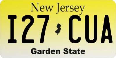 NJ license plate I27CUA