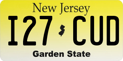 NJ license plate I27CUD
