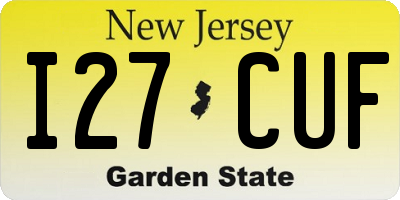 NJ license plate I27CUF