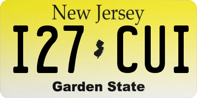 NJ license plate I27CUI