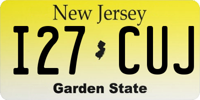 NJ license plate I27CUJ