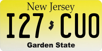NJ license plate I27CUO