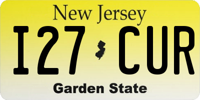NJ license plate I27CUR