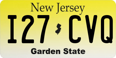 NJ license plate I27CVQ