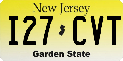 NJ license plate I27CVT