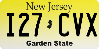 NJ license plate I27CVX