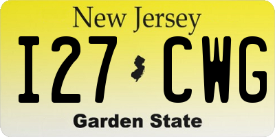 NJ license plate I27CWG