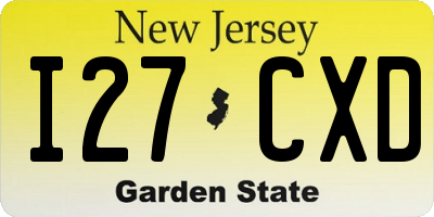 NJ license plate I27CXD