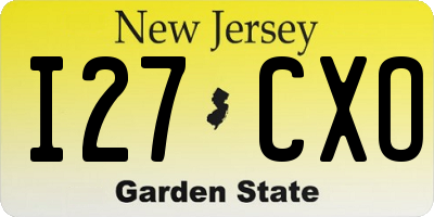 NJ license plate I27CXO