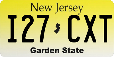 NJ license plate I27CXT
