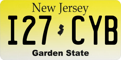 NJ license plate I27CYB