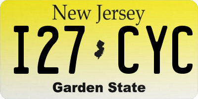 NJ license plate I27CYC