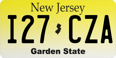 NJ license plate I27CZA