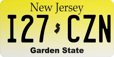 NJ license plate I27CZN