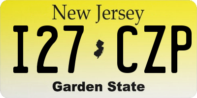 NJ license plate I27CZP