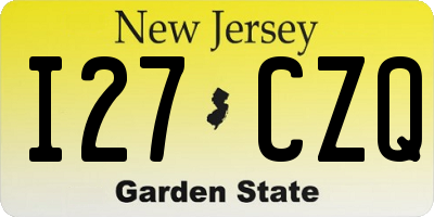 NJ license plate I27CZQ