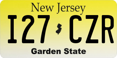 NJ license plate I27CZR