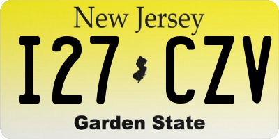 NJ license plate I27CZV