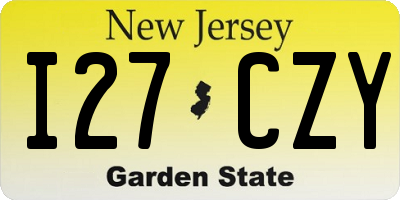 NJ license plate I27CZY