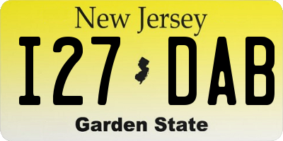 NJ license plate I27DAB