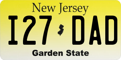 NJ license plate I27DAD