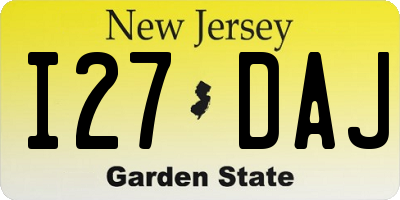 NJ license plate I27DAJ