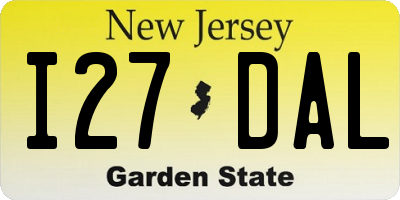 NJ license plate I27DAL