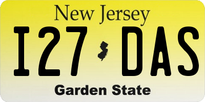 NJ license plate I27DAS