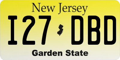 NJ license plate I27DBD