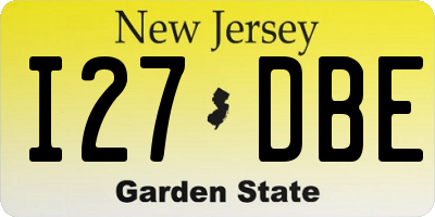 NJ license plate I27DBE