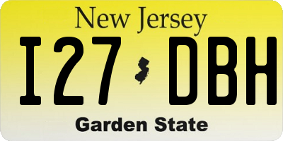 NJ license plate I27DBH
