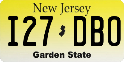 NJ license plate I27DBO