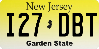 NJ license plate I27DBT