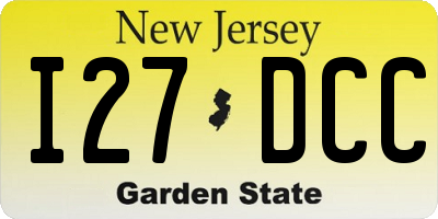 NJ license plate I27DCC