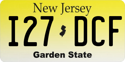 NJ license plate I27DCF