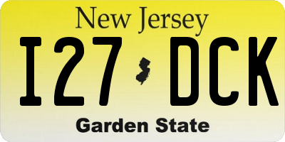 NJ license plate I27DCK
